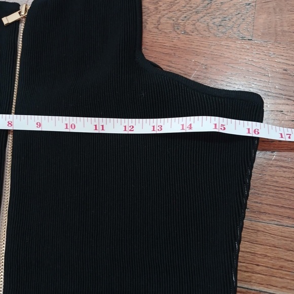 AS by DF Bound Zipper Front Dress, Black w/ Gold Zipper, Size Medium #16 - Picture 7 of 7